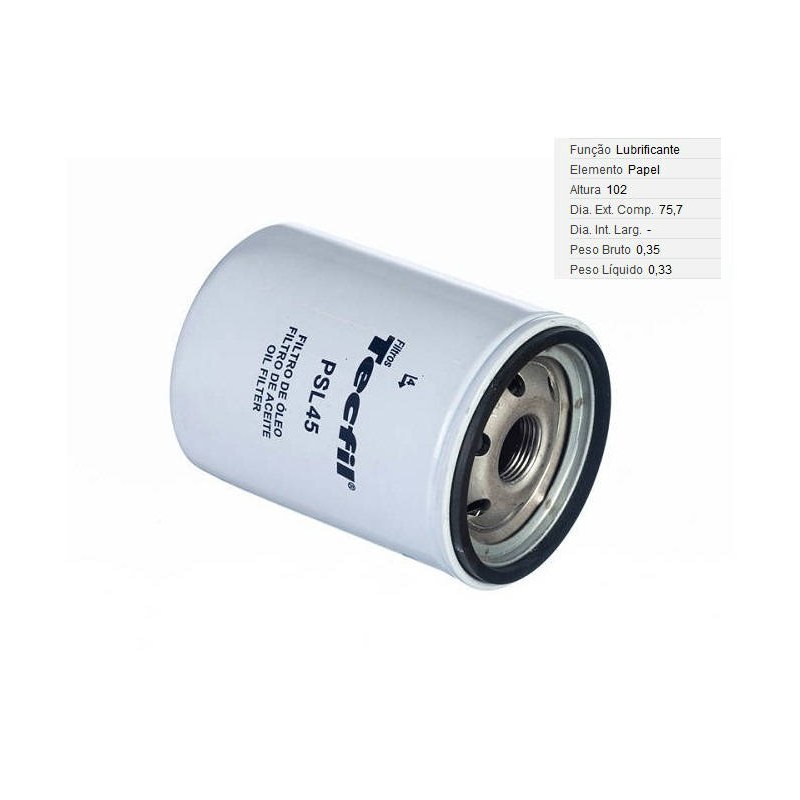 FILTRO LUBRIF /OLEO - TECFIL - PSL45