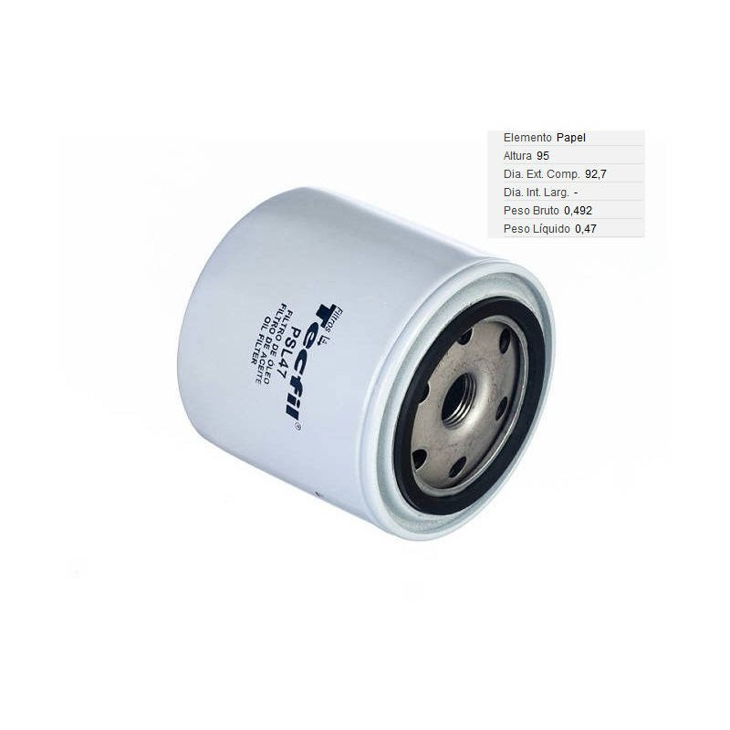 FILTRO LUBRIF /OLEO - TECFIL - PSL47