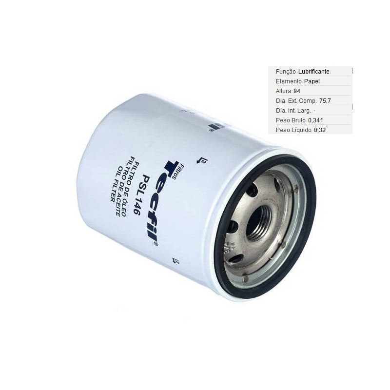 FILTRO LUBRIF /OLEO - TECFIL - PSL146***