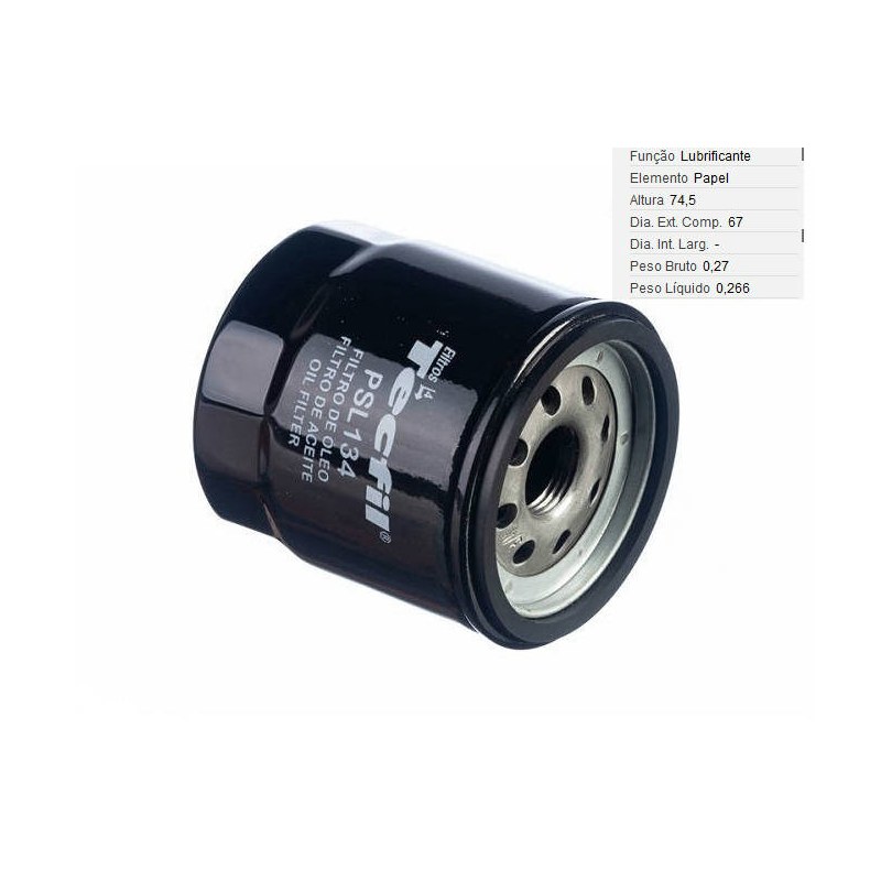 FILTRO LUBRIF /OLEO - TECFIL - PSL134