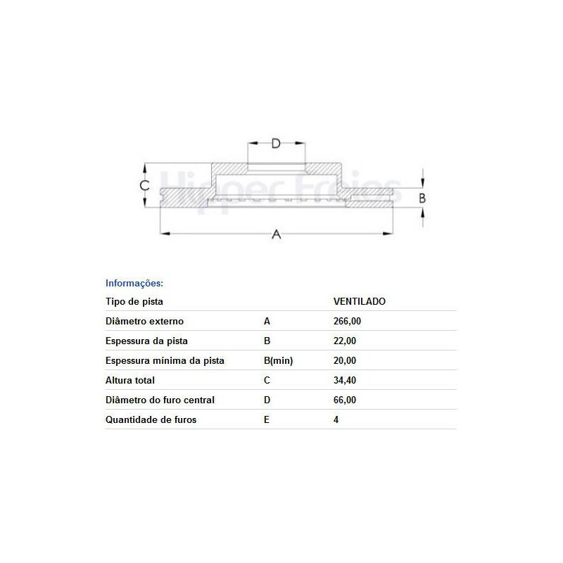 DISCO FREIO DIANTEIRO - FREMAX - BD4750
