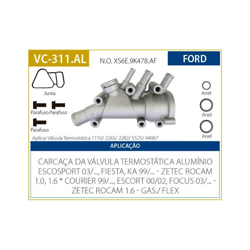 CARCACA VALVULA TERMOSTATICA - VALCLEI - VC311AL  ALUMINIO