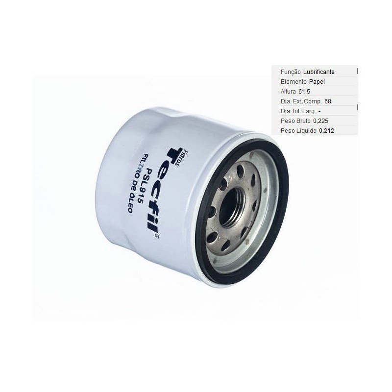 FILTRO LUBRIF /OLEO - TECFIL - PSL915