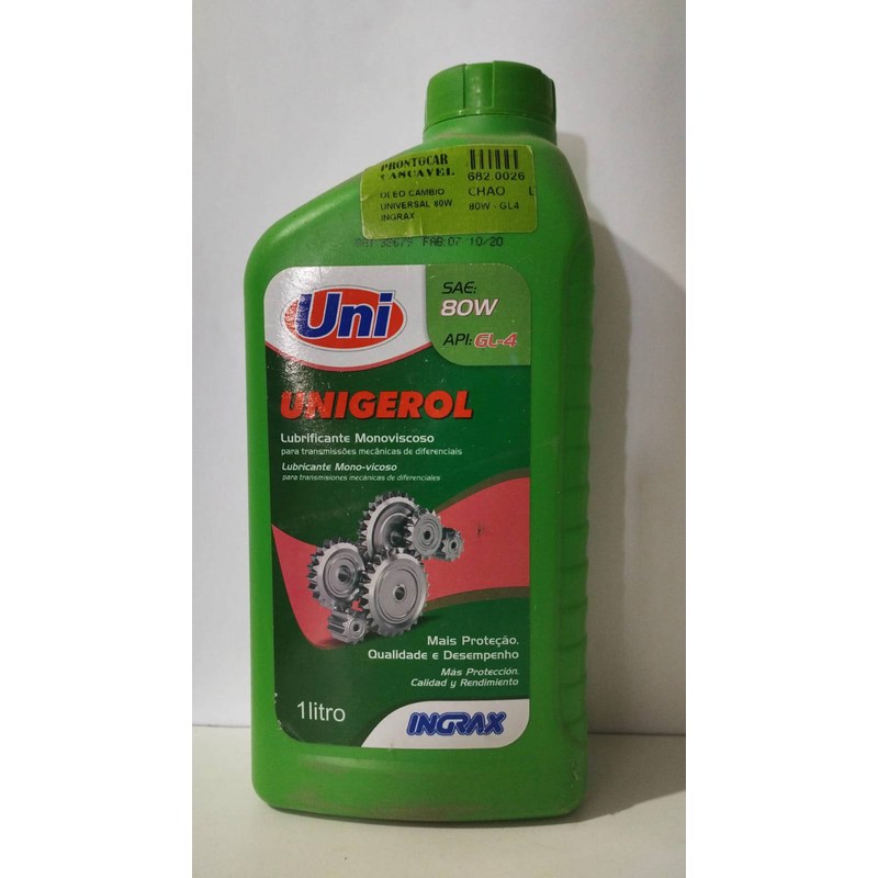 OLEO CAMBIO 80W       (1000ML) - VEGAS - 80W API GL-4