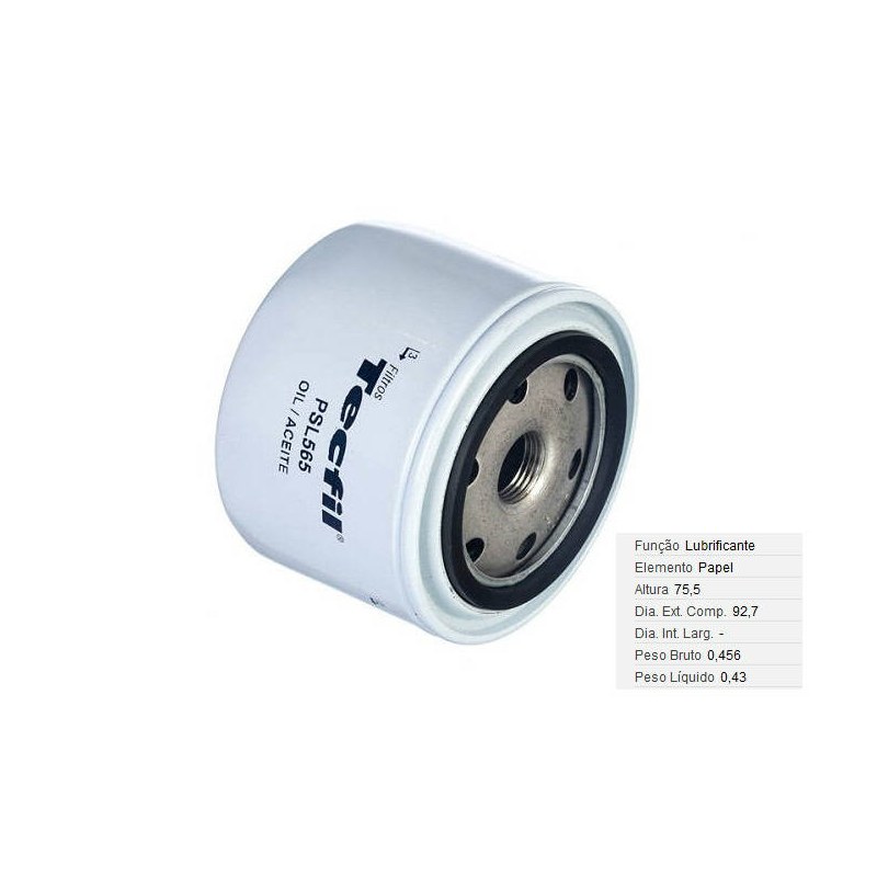 FILTRO LUBRIF /OLEO - VOX - LB565