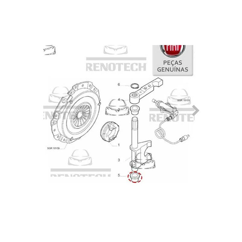 BUCHA GARFO EMBREAGEM - FIAT - 46543812