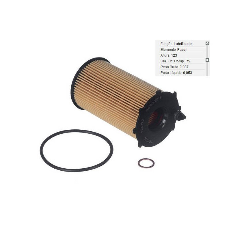 FILTRO LUBRIF /OLEO - TECFIL - PEL722