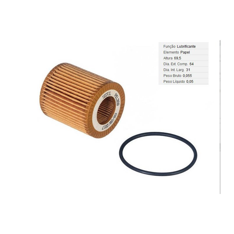 FILTRO LUBRIF /OLEO - TECFIL - PEL309
